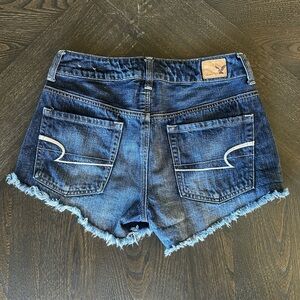 American Eagle Outfitters Dark Blue Denim Cutoff Shorts High Rise Festival